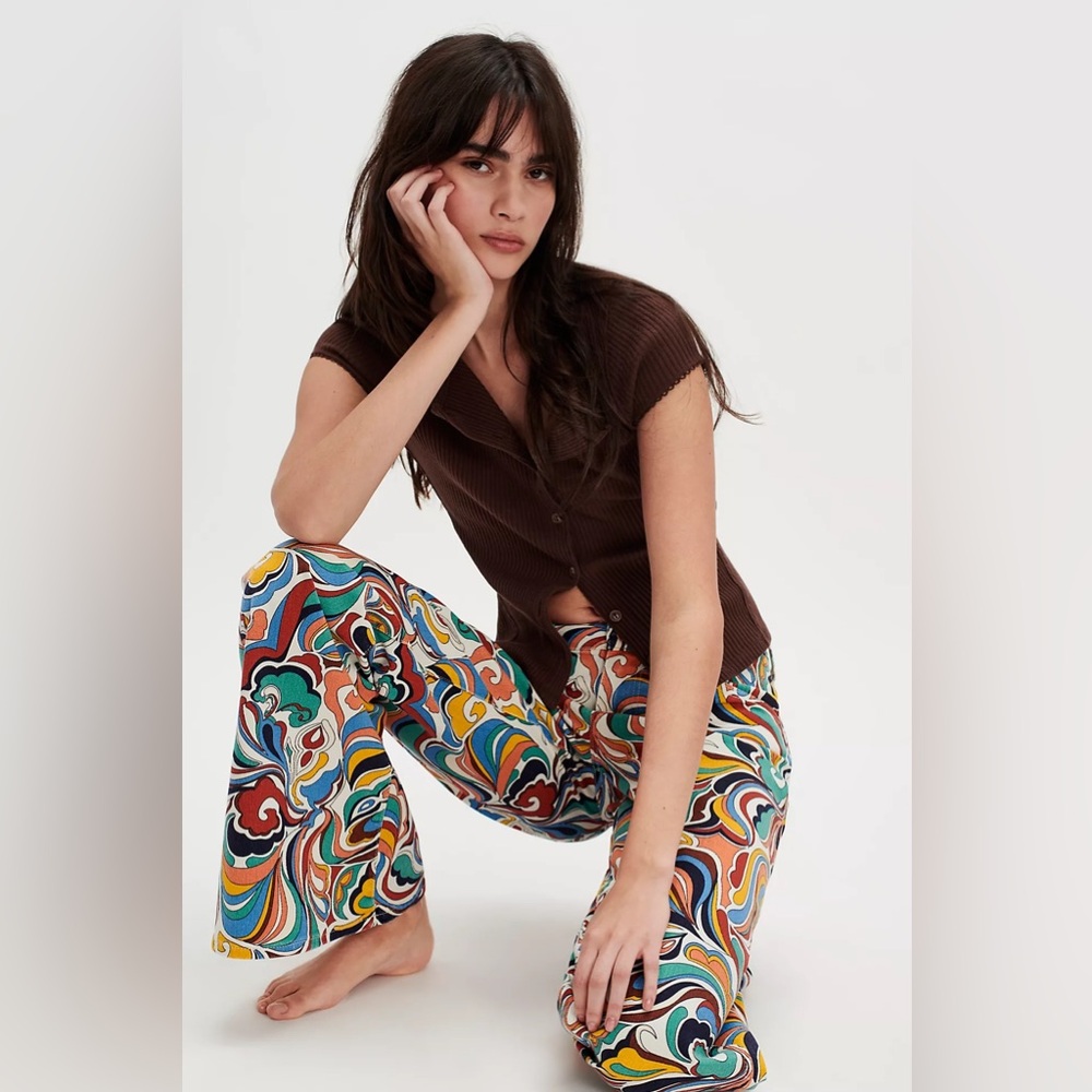 NWT - Wrangler x Free People - High-Rise Printed Flare - Latigo Print - 27x34